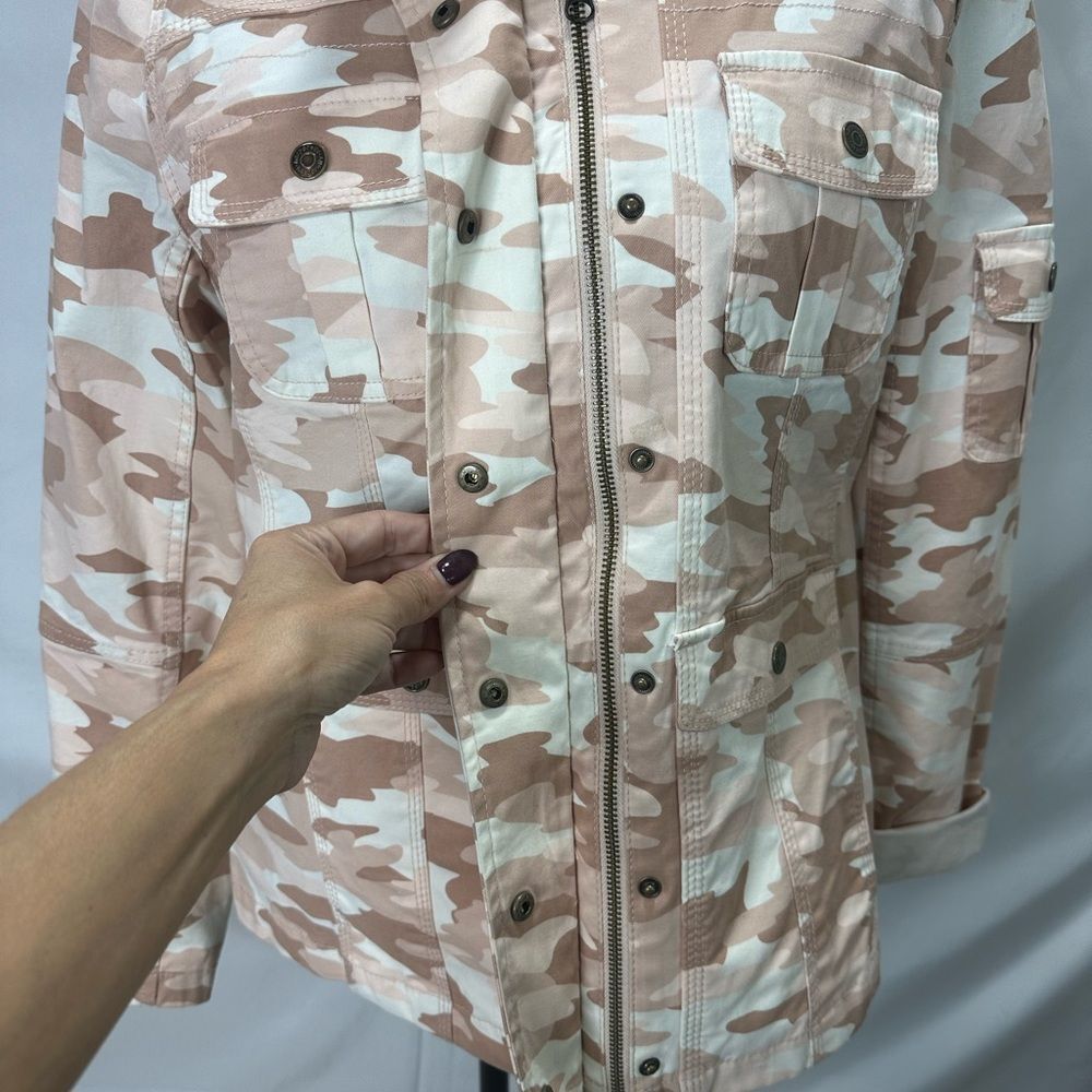 Harper Liv Pink and White Camo Utility Jacket Jacket L - Picture 5 of 10
